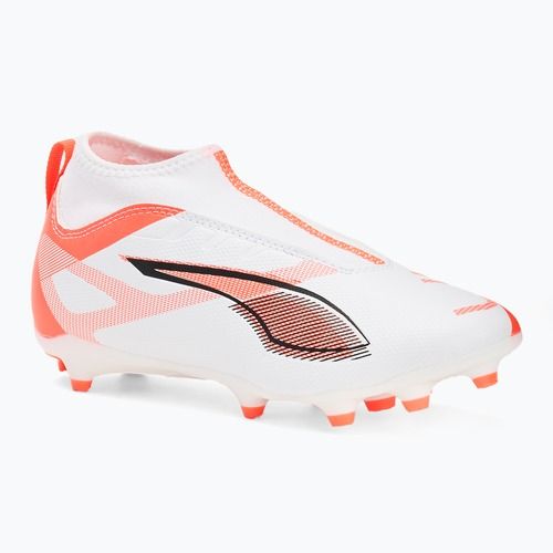 PUMA Ultra 5 Match+ LL FG/AG Jr gyermek labdarúgócipő puma fehér/puma fekete/világító piros