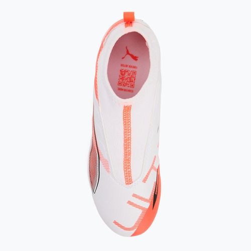 PUMA Ultra 5 Match+ LL FG/AG Jr gyermek labdarúgócipő puma fehér/puma fekete/világító piros