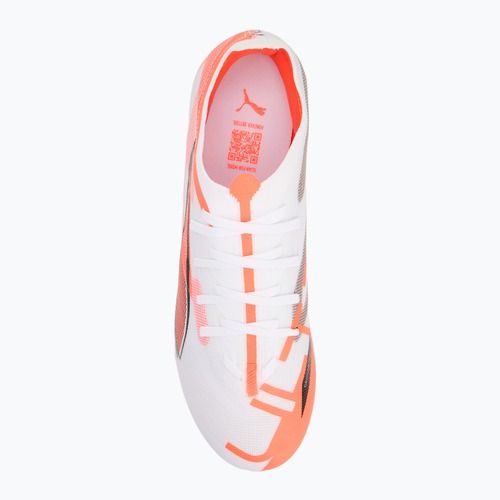 Férfi futballcipő PUMA Ultra 5 Match FG/AG puma fehér/puma fekete/izzó piros