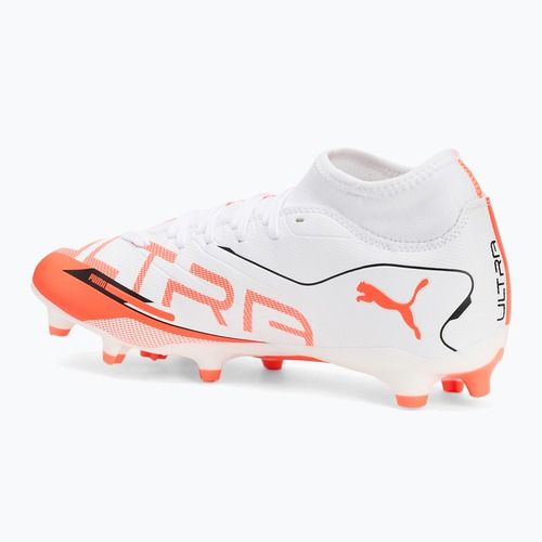 Férfi futballcipő PUMA Ultra 5 Play+ FG/AG puma fehér/puma fekete/izzó piros