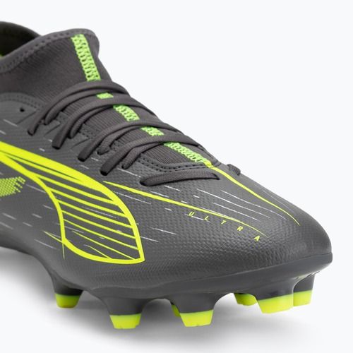 Férfi futballcipő PUMA Ultra 5 Play+ FG/AG matt öregedő ezüst/sárga riasztás/puma öregedő ezüst