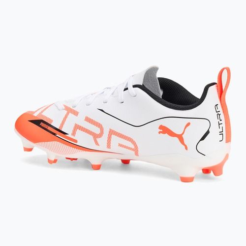 PUMA Ultra 5 Play FG/AG Jr gyermek futballcipő puma fehér/puma fekete/izzó piros