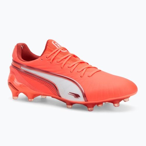 PUMA King Ultimate FG/AG férfi futballcipő izzó piros/puma fehér/piros tűz