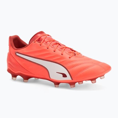 PUMA King Pro FG/AG férfi futballcipő izzó piros/puma fehér/piros tűz