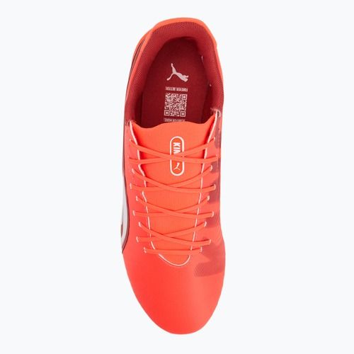 PUMA King Match FG/AG férfi futballcipő izzó piros/puma fehér/piros tűz