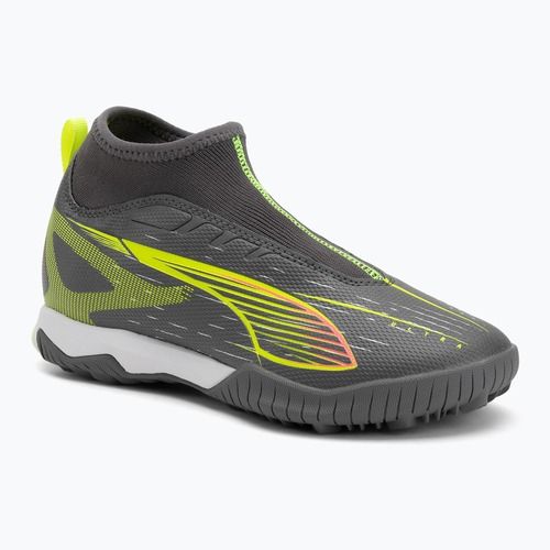 PUMA Ultra 5 Match+ LL TT + Mid Jr matt öregedő ezüst/sárga riasztás/puma öregedő ezüst gyermek futballcipő