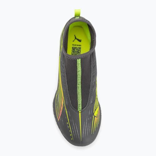 PUMA Ultra 5 Match+ LL TT + Mid Jr matt öregedő ezüst/sárga riasztás/puma öregedő ezüst gyermek futballcipő