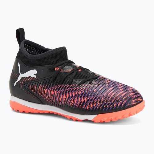 PUMA Future 8 Match TT + Mid gyermek futballcipő puma fekete/ puma fehér/ izzó piros