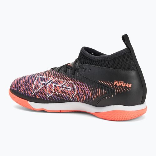 PUMA Future 8 Match IT + Mid gyermek futballcipő puma fekete/ puma fehér/ izzó vörös