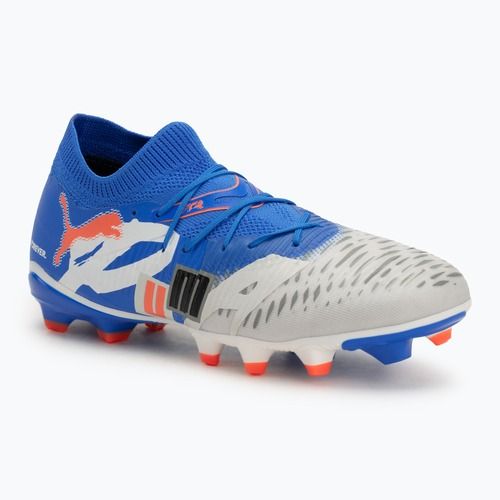 Férfi futballcipő PUMA Future 8 Match Forever FG/AG fehér/ultrakék/tollszürke/tollszürke/puma fekete/izzó piros