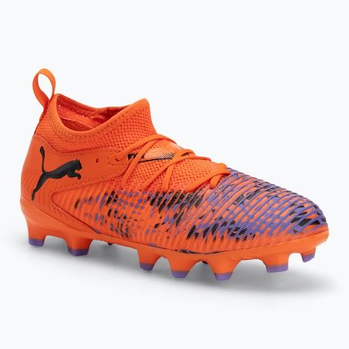 PUMA Future 8 Match Creativity FG/AG Jr gyermek focicipő narancssárga pipacs/puma fekete/sötét ametiszt