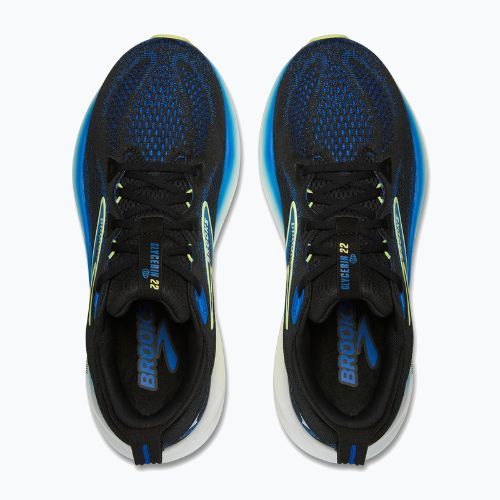 Férfi futócipő Brooks Glycerin 22 wide fit fekete/kobalt/neósárga