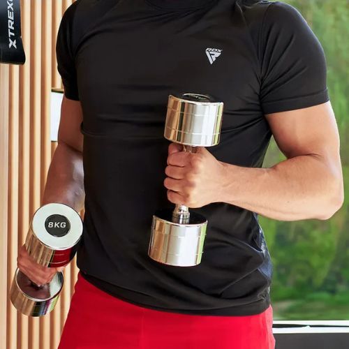 TREXO króm súlyzók 2x8 kg ezüst