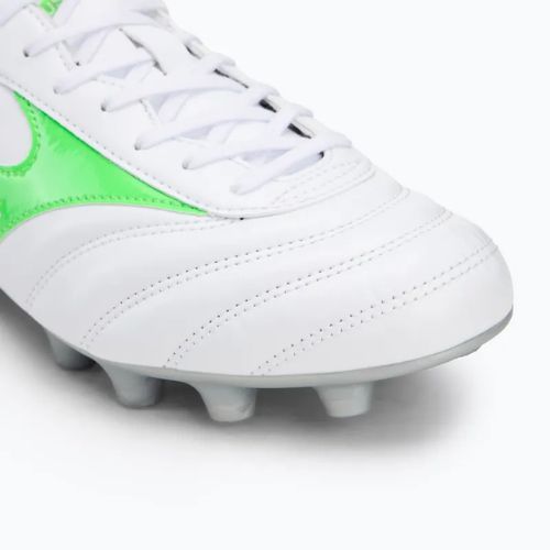 Mizuno Morelia II Club Md fehér/neonzöld/galaxis ezüst férfi futballcipő