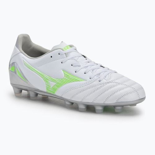 Férfi futballcipő Mizuno Morelia Neo IV Pro Md fehér/neonzöld/hűvös szürke 3c