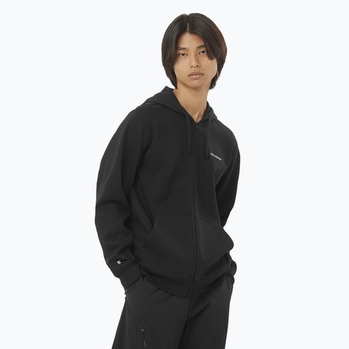 Férfi Salomon Logo Full Zip Hoodie mély fekete