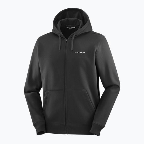 Férfi Salomon Logo Full Zip Hoodie mély fekete