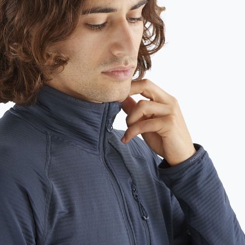 Férfi Salomon Lightwarm Full Zip trekking pulóver kék éjszaka
