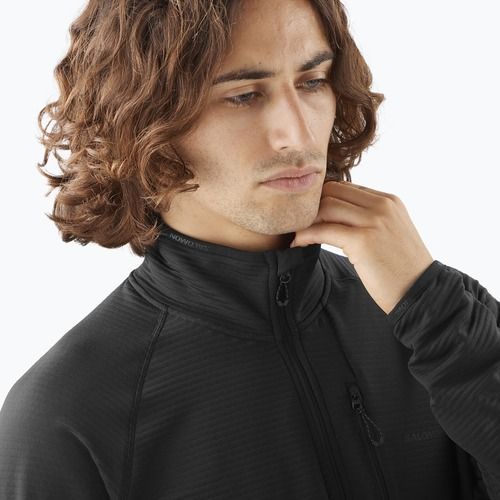 Férfi Salomon Lightwarm Full Zip trekking pulóver mély fekete