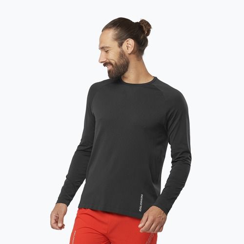 Férfi futó hosszú ujjú Salomon Sense Aero Seamless Tee mély fekete