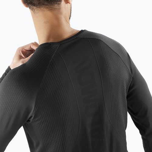 Férfi futó hosszú ujjú Salomon Sense Aero Seamless Tee mély fekete