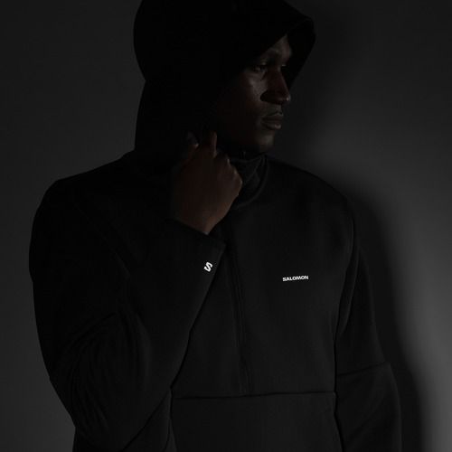 Férfi Salomon SHAKEout Half Zip kapucnis melegítőfelső mélyfekete