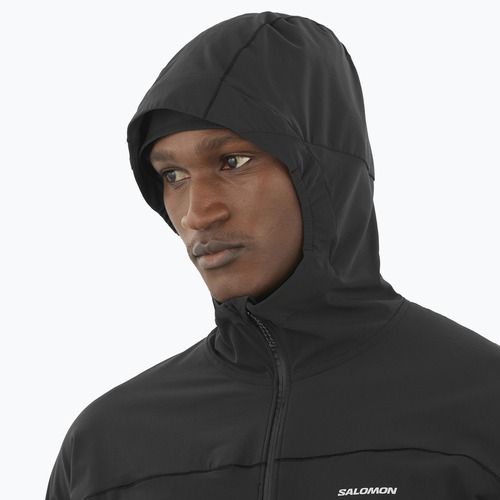 Férfi Salomon Sense Aero Hybrid Half Zip kapucnis futó melegítőfelső mélyfekete