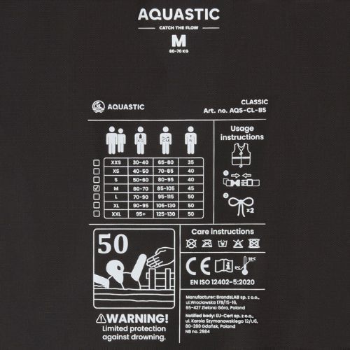 AQUASTIC Classic 50N piros ereszkedési mellény