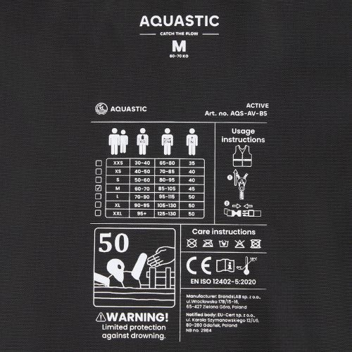 AQUASTIC Active 50N piros biztonsági mellény