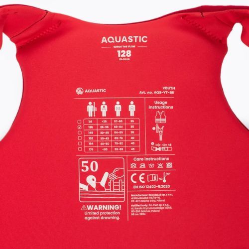 AQUASTIC Youth 50N Piros gyermek úszómellény