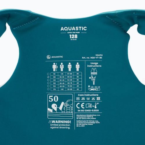 AQUASTIC Youth 50N gyermek biztonsági mellény kék