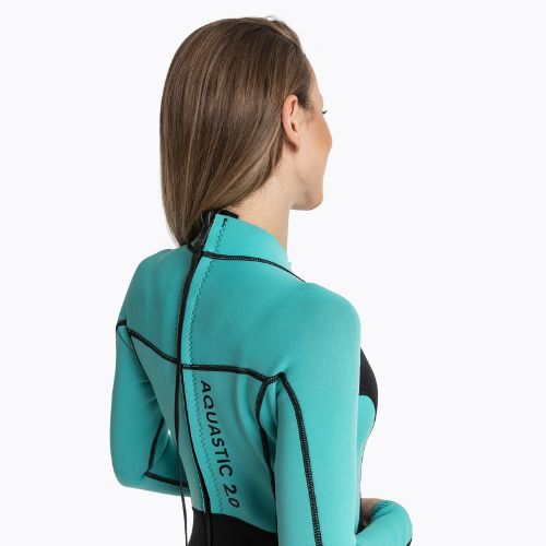 Női úszóruha AQUASTIC Wavey LG WMNS 2 mm fekete/mint