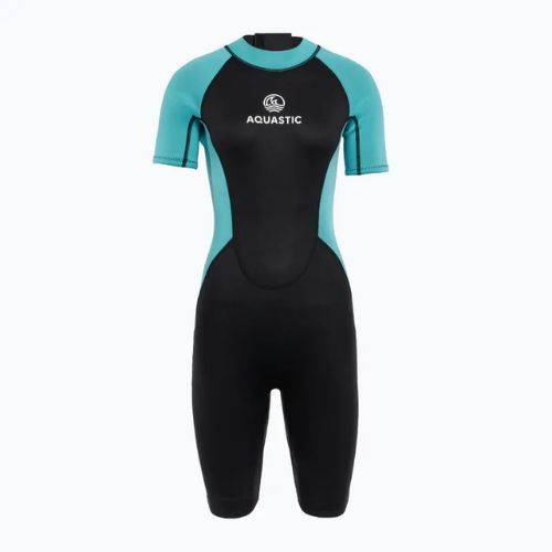 Női úszóruha AQUASTIC Wavey WMNS 2 mm fekete/mint