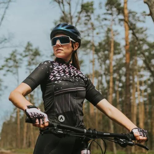 Női kerékpáros mez ATTABO Tevi WMNS fekete/rózsaszín