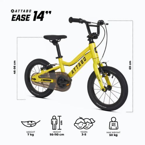 Gyermek kerékpár ATTABO EASE 14" sárga