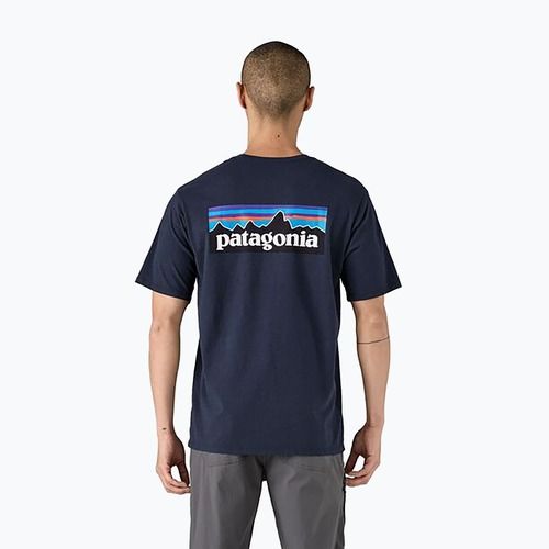 Férfi Patagonia P-6 Logo Responsibili-Tee új tengerészkék póló
