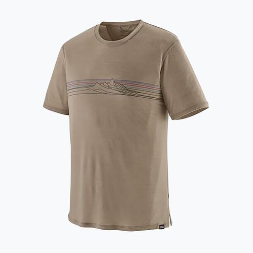 Férfi Patagonia Cap Cool Merino Blend Graphic Shirt strata csíkos/seabird szürke