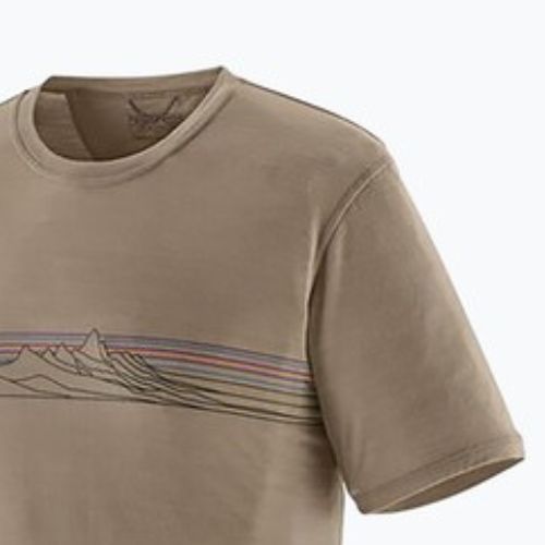 Férfi Patagonia Cap Cool Merino Blend Graphic Shirt strata csíkos/seabird szürke