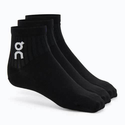 On Logo Sock Mid 3 pár fekete