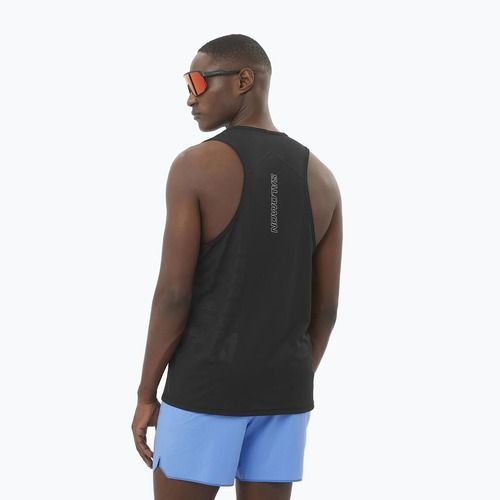 Férfi futó felső Salomon Sense Aero Singlet GFX mély fekete