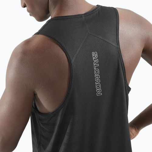 Férfi futó felső Salomon Sense Aero Singlet GFX mély fekete