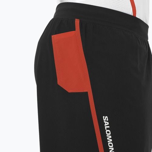 Férfi Salomon S/Lab Speed Spl 7" mélyfekete / tüzes piros futónadrágok