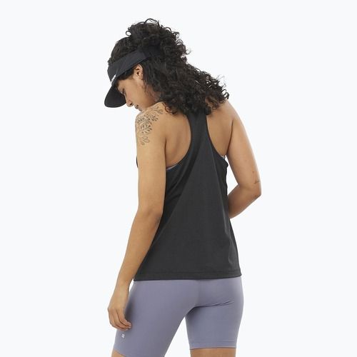 Női futó felső Salomon SHAKEout Core Tank mély fekete
