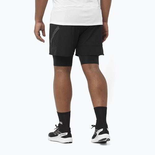 Férfi Salomon Sense 2IN1 mélyfekete futónadrágok