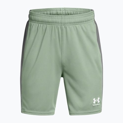 Under Armour Challenger Knit szilikazöld / castlerock / fehér gyermek futballnadrág