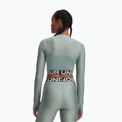 Női Under Armour Heat Gear Rib 1/4 Zip szilikazöld/szilikazöld/fehér edzőfelső