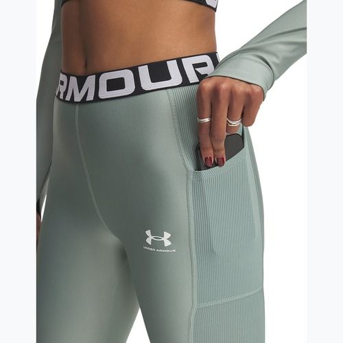 Under Armour HeatGear Rib szilikazöld/szilikazöld/fehér női leggings