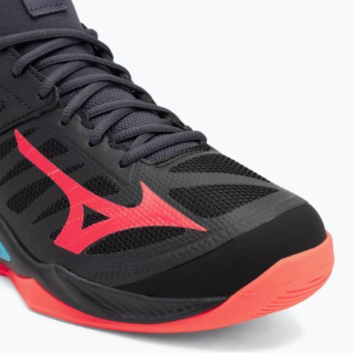 Mizuno Wave Dimension röplabda cipő fekete/neonlámpa/páva kék
