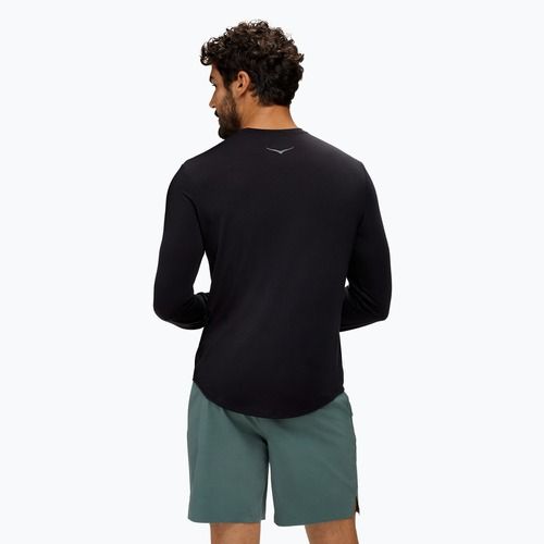 Férfi futó hosszú ujjú HOKA Essential LS Tee fekete