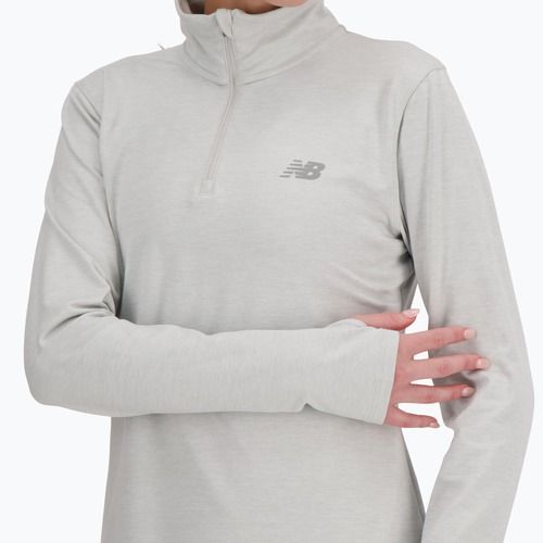 Női New Balance Sport Essentials Space Dye hamuszürke futó pulóver